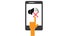 Hand Touch Android Mobile Phone - Please Mute your Mobile Phone , Silent Mobile phone, Volume Off Icon