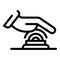 Hand touch authentication icon, outline style