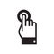 Hand touch - black icon on white background vector illustration for website, mobile application, presentation, infographic.