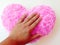 Hand touch heart pink care love