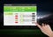 Hand touching a Betting App Interface stadium