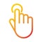 Hand touching button internet web technology interface gradient style icon
