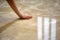 hand touching smooth polished marble floor