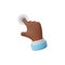 Hand touchscreen gesture vector 3D icon, hand forefinger tap action on touch screen, press or click button, blue sleeve