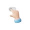 Hand touchscreen gesture vector 3D icon, hand index finger swipe action on touch screen, scroll, tap, slide ui interface