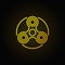 Hand triple spinner yellow icon