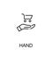 Hand with trolly icon