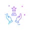 hand trophy reward icon vector design