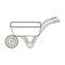 Hand truck with one wheel. Wheelbarrow for the transportation of goods around the garden.Farm and gardening single icon