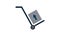 Hand truck trolley carrying box shipping delivery icon image illustration design