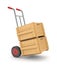Hand truck whit wooden crates