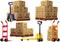 Hand trucks pallets and boxes