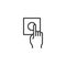 Hand turning dimmer switch line icon