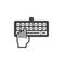 Hand typing keyboard icon vector