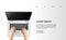 Hand typing laptop top view computer landing page clean modern concept