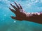 Hand under water