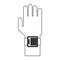 Hand using smartwatch black and white