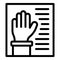 Hand vote icon outline vector. Online ballot