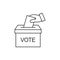 Hand voting ballot box icon, Election Vote concept. 10 eps