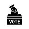 Hand voting ballot box icon, Election Vote concept, Simple silhouettes flat design for web site, logo, app, UI