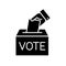 Hand voting ballot box icon, Election Vote concept, Simple silhouettes flat design for web site, logo, app, UI