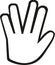 Hand with vulcan greet icon