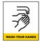 Hand wash sign vector, wash your hands sign