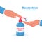 Hand washing antibacterial alcohol 75 vector