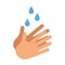 Hand washing and desinfection icon. Hands with water drop symbol. Prevention against coronavirus bacteria viruses flu and covid-19
