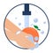 Hand washing grapefruit vector isolated. Wash fruits