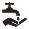 Hand washing icon. Washing hands under the tap