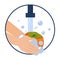 Hand washing persimmon vector isolated. Wash fruits