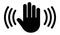 Hand wave icon, motion sensor pictogram