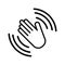 Hand wave icon, waving hi or hello gesture line art vector icon for apps and websites