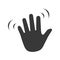 Hand wave waving hi or hello gesture flat vector icon for apps and websites.
