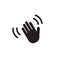 Hand wave waving hi or hello gesture line art vector icon for apps