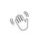 Hand wave waving hi or hello gesture line art vector icon for apps