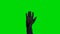 Hand Waving In the Air on a Green Screen Background