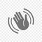 Hand waving vector icon hello or goodbye gesture