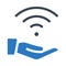 Hand wifi glyphs double color icon