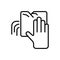 Hand wiping with cloth vector icon