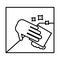 Hand wiping line style icon