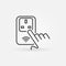 Hand and Wireless UK Smart Socket vector outline icon