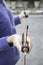 Hand of woman holding a speed jump rope