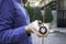 Hand of woman holding a speed jump rope