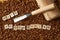 Hand woodworking word writen with letters on wood chips with chi