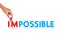 Hand and word I\'m possible