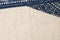 Hand woven cotton fabric texture background, Blue and cream Cotton fabric with copy space, Textile background