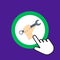 Hand with wrench icon. Repair service concept. Hand Mouse Cursor Clicks the Button