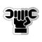 Hand with wrench mechanic tool icon